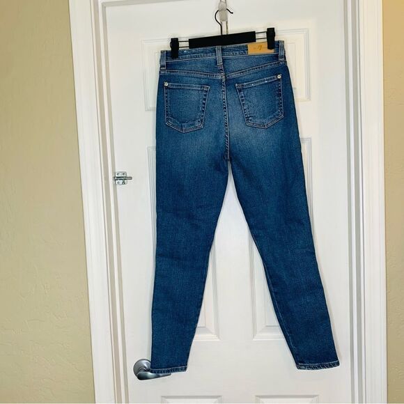 7 For All Mankind Luxe High Waist Ankle Skinny Jeans Size 26 - Picture 7 of 11